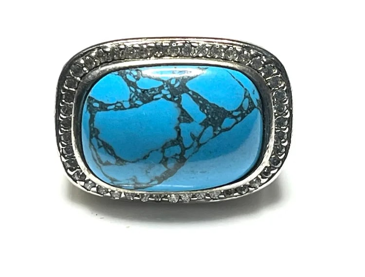 Estate Oversize Sterling Silver NH Signet Ring - 2