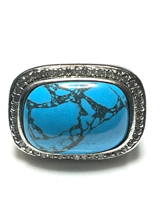 Estate Oversize Sterling Silver NH Signet Ring - 7
