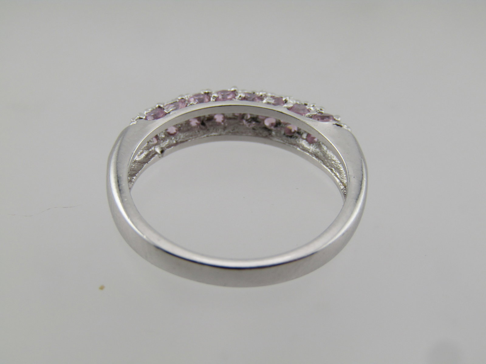 Sterling Pink Stone Ring, Sz. 6.25, Signed FAS, 1990's - 4