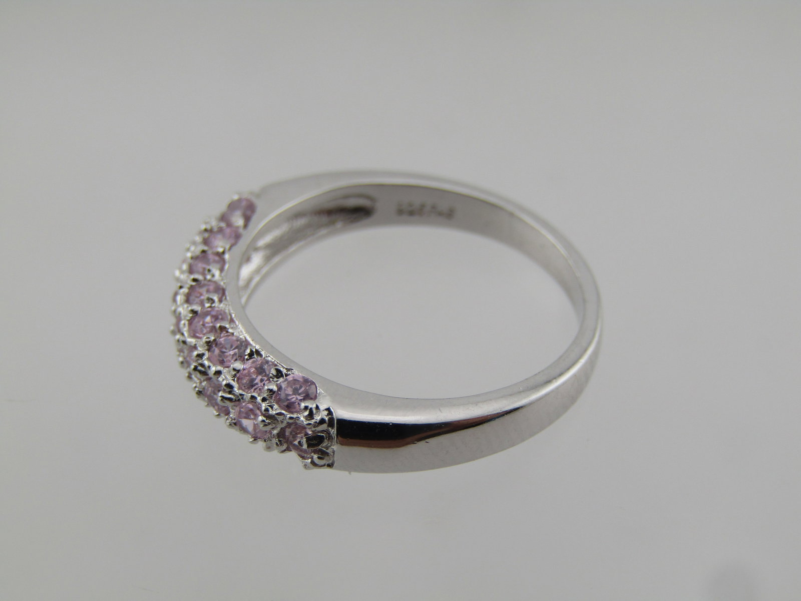 Sterling Pink Stone Ring, Sz. 6.25, Signed FAS, 1990's - 5