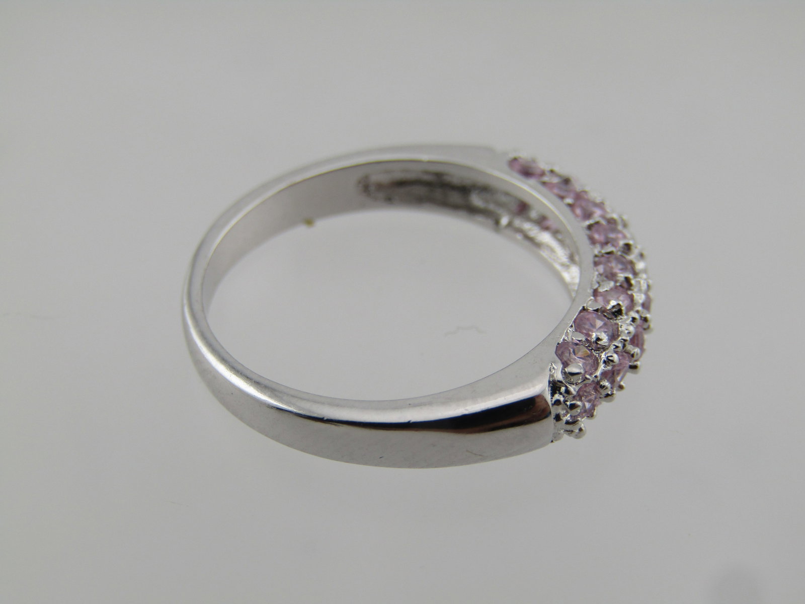 Sterling Pink Stone Ring, Sz. 6.25, Signed FAS, 1990's - 6