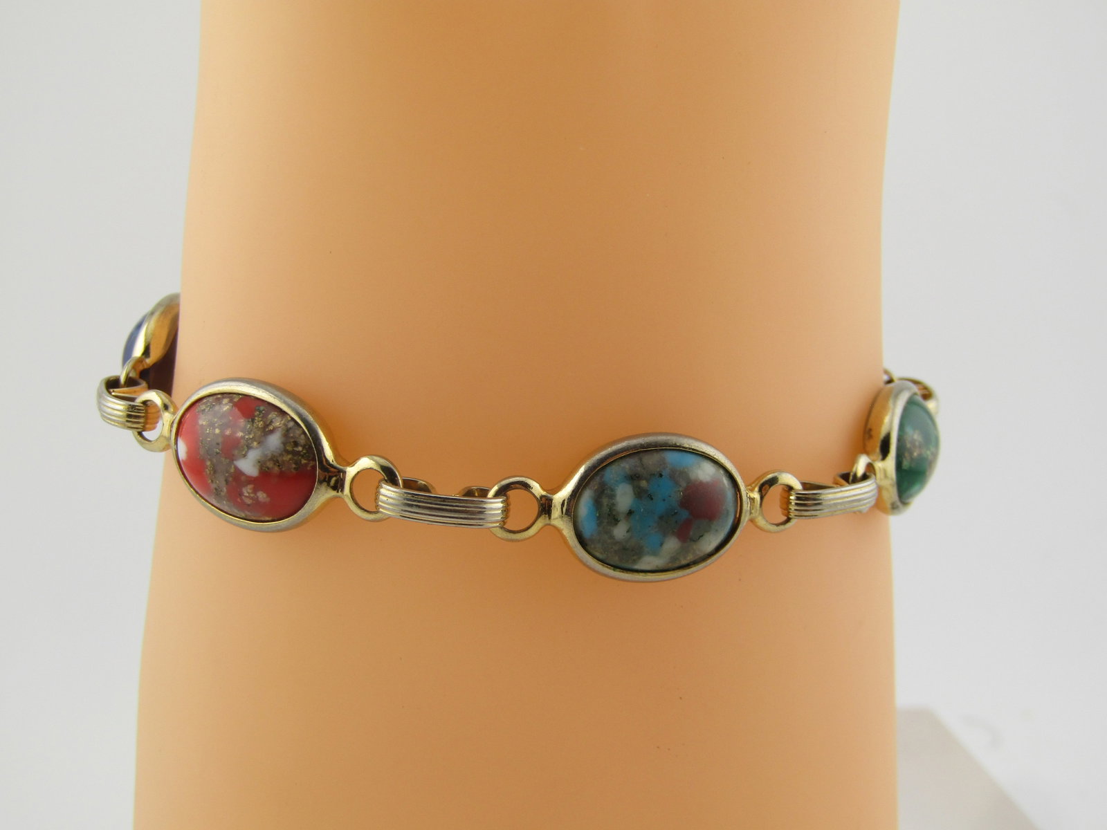 Vintage Faux Agate Bracelet, 8", 1960's-1970's - 2