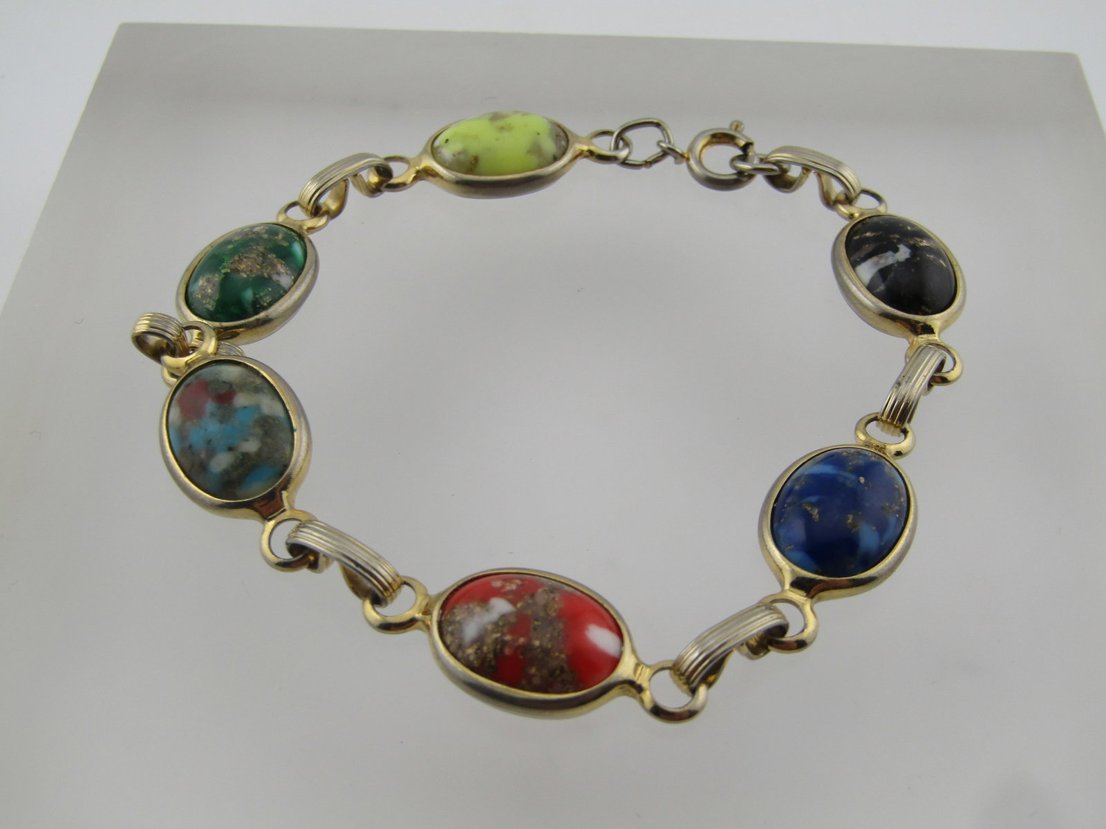 Vintage Faux Agate Bracelet, 8", 1960's-1970's - 4