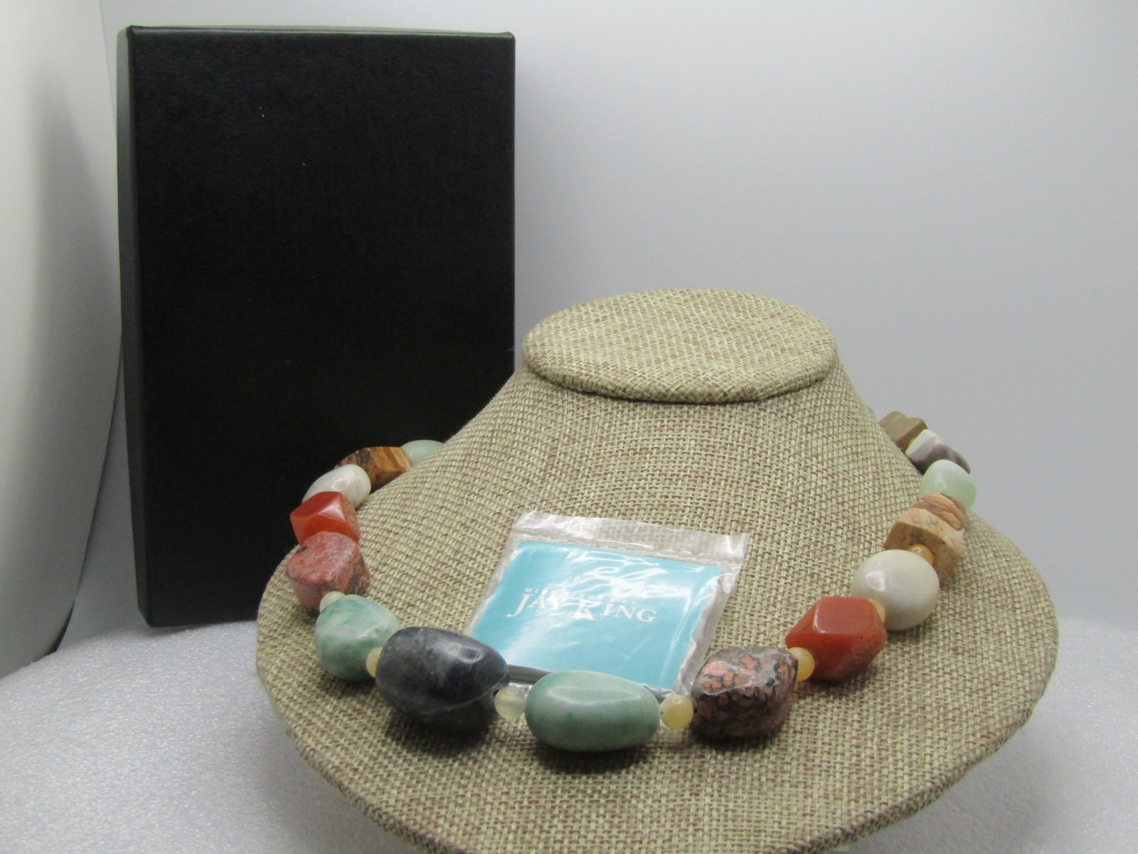 Jay King Mine Finds Necklace, Agates, Jasper, More. 22"-25", Sterling Hook Clasp, 1990's, Original - 3