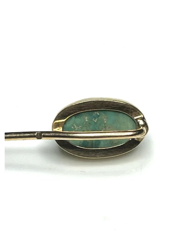 Vintage 10k Gold Stickpin with Turquoise Stone - 4