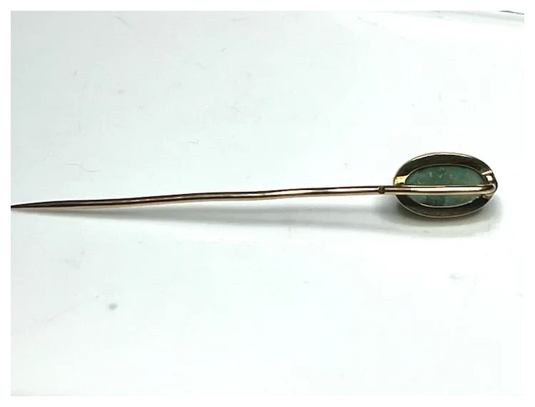 Vintage 10k Gold Stickpin with Turquoise Stone - 5