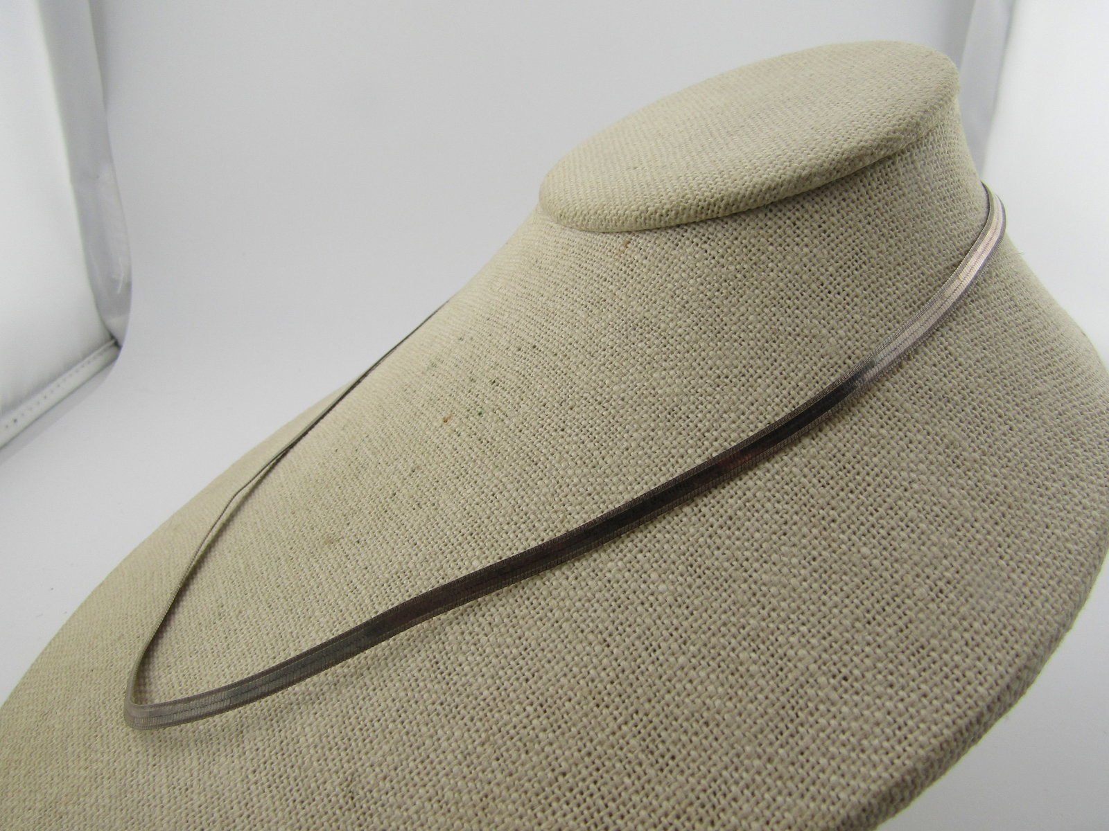 Vintage Sterling Herringbone Necklace, 3.5mm, 18", 1980's-1990's - 2