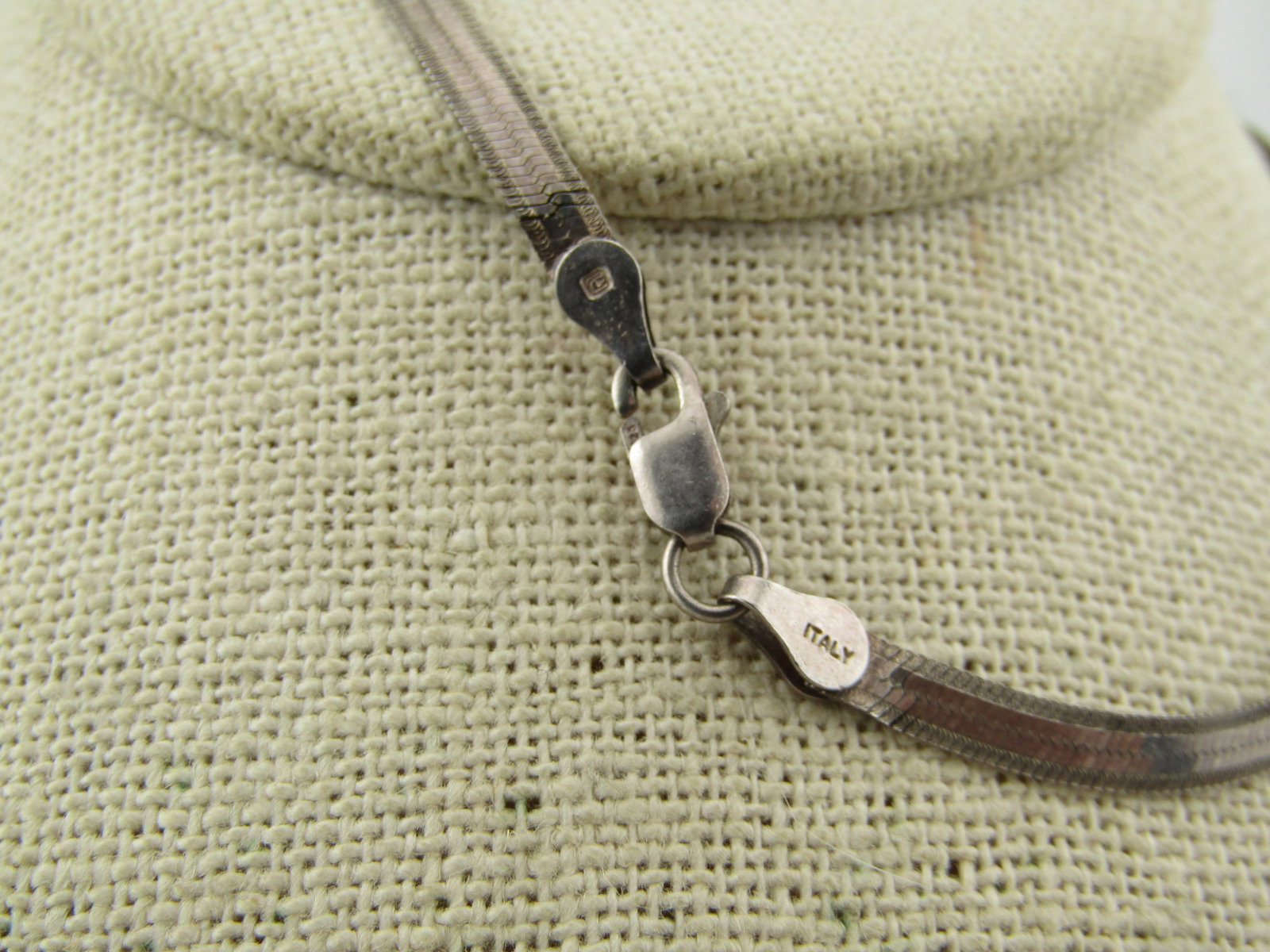 Vintage Sterling Herringbone Necklace, 3.5mm, 18", 1980's-1990's - 4