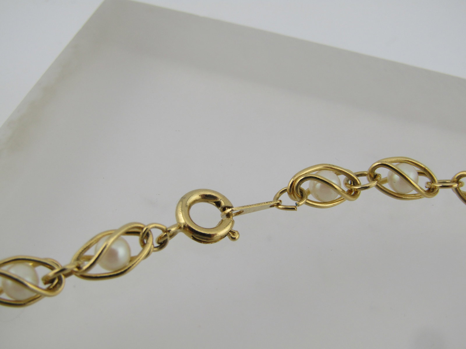 Vintage Two Strand Twisted Mesh Link Necklace, 16", Gold Tone, 1960's-1970's - 4
