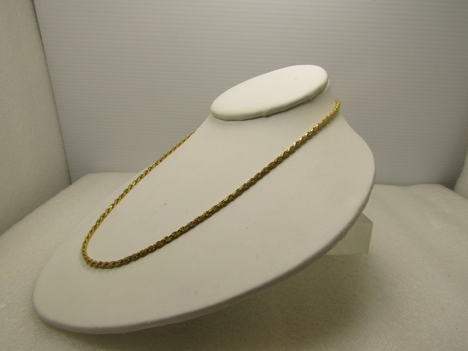 Vintage Sterling Gold Over Rope Necklace, 18", Signed HCT, 1980's-1990's - 2