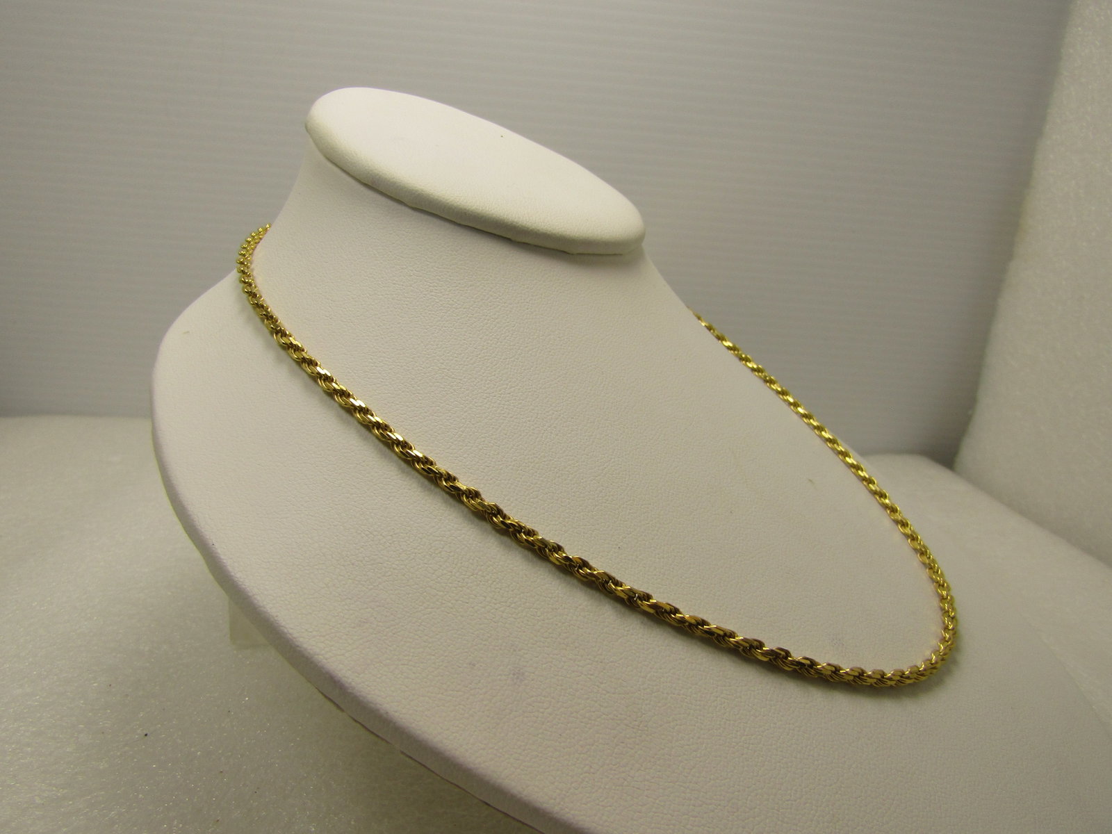 Vintage Sterling Gold Over Rope Necklace, 18", Signed HCT, 1980's-1990's - 3
