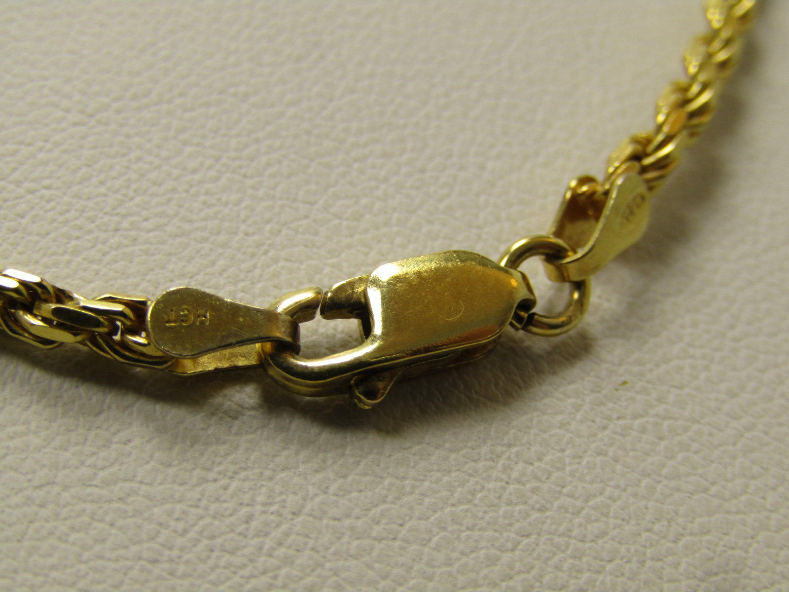 Vintage Sterling Gold Over Rope Necklace, 18", Signed HCT, 1980's-1990's - 4