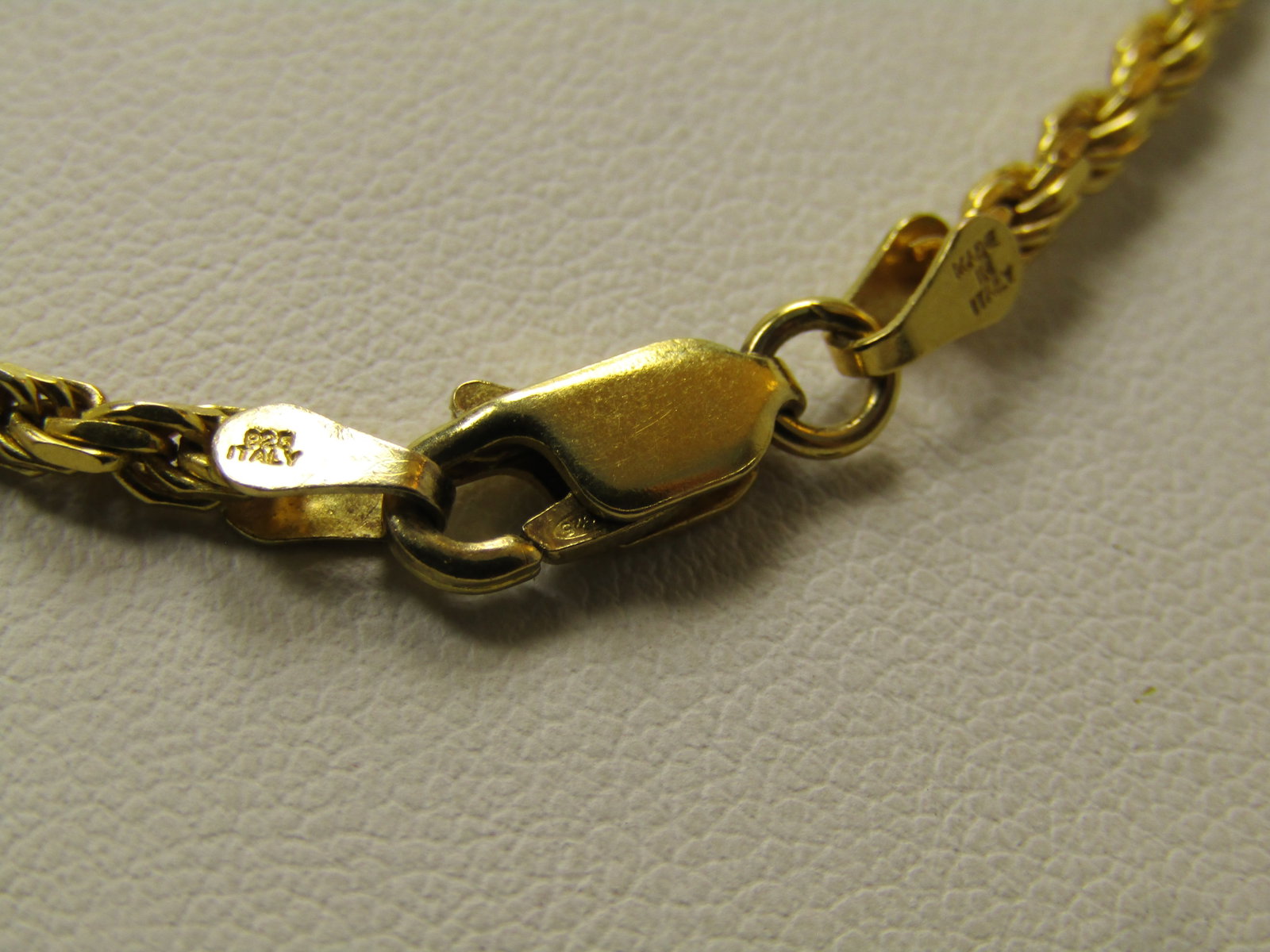 Vintage Sterling Gold Over Rope Necklace, 18", Signed HCT, 1980's-1990's - 5