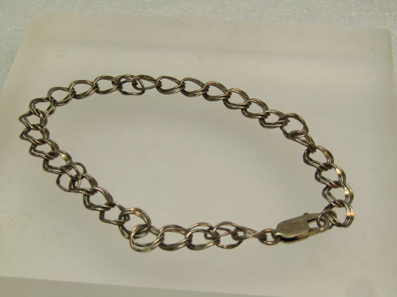 Vintage Double Link Sterling Bracelet, 8", 1980's - 2
