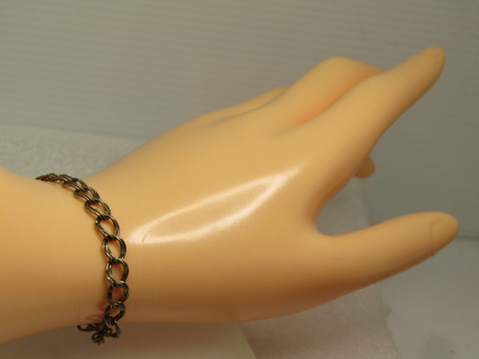Vintage Double Link Sterling Bracelet, 8", 1980's - 6