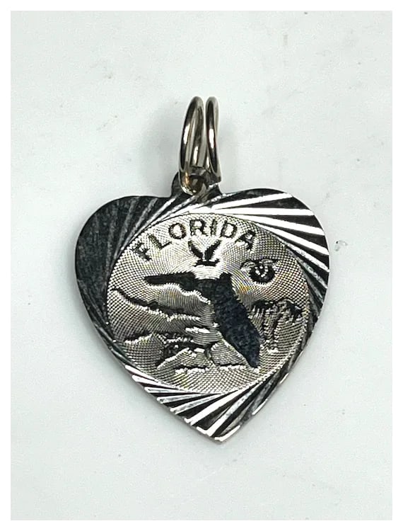 Vintage Sterling Silver Florida Charm/Pendant - 2