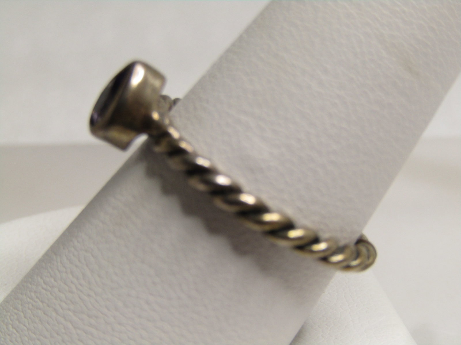 Vintage Sterling Amethyst Twisted Band Ring, Sz. 9.25, 1970's, Signed NF - 2