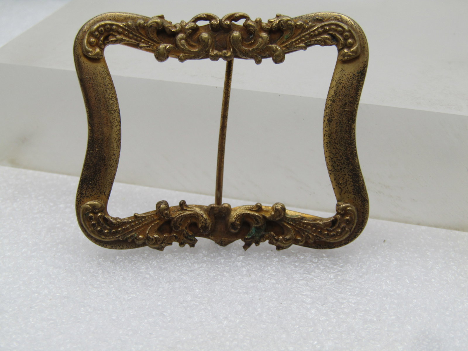 Antique Framed Repousse Scrolled Brooch, 1800's- 1920's, C-Clasp - 2