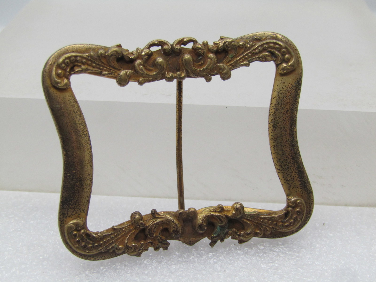 Antique Framed Repousse Scrolled Brooch, 1800's- 1920's, C-Clasp - 3