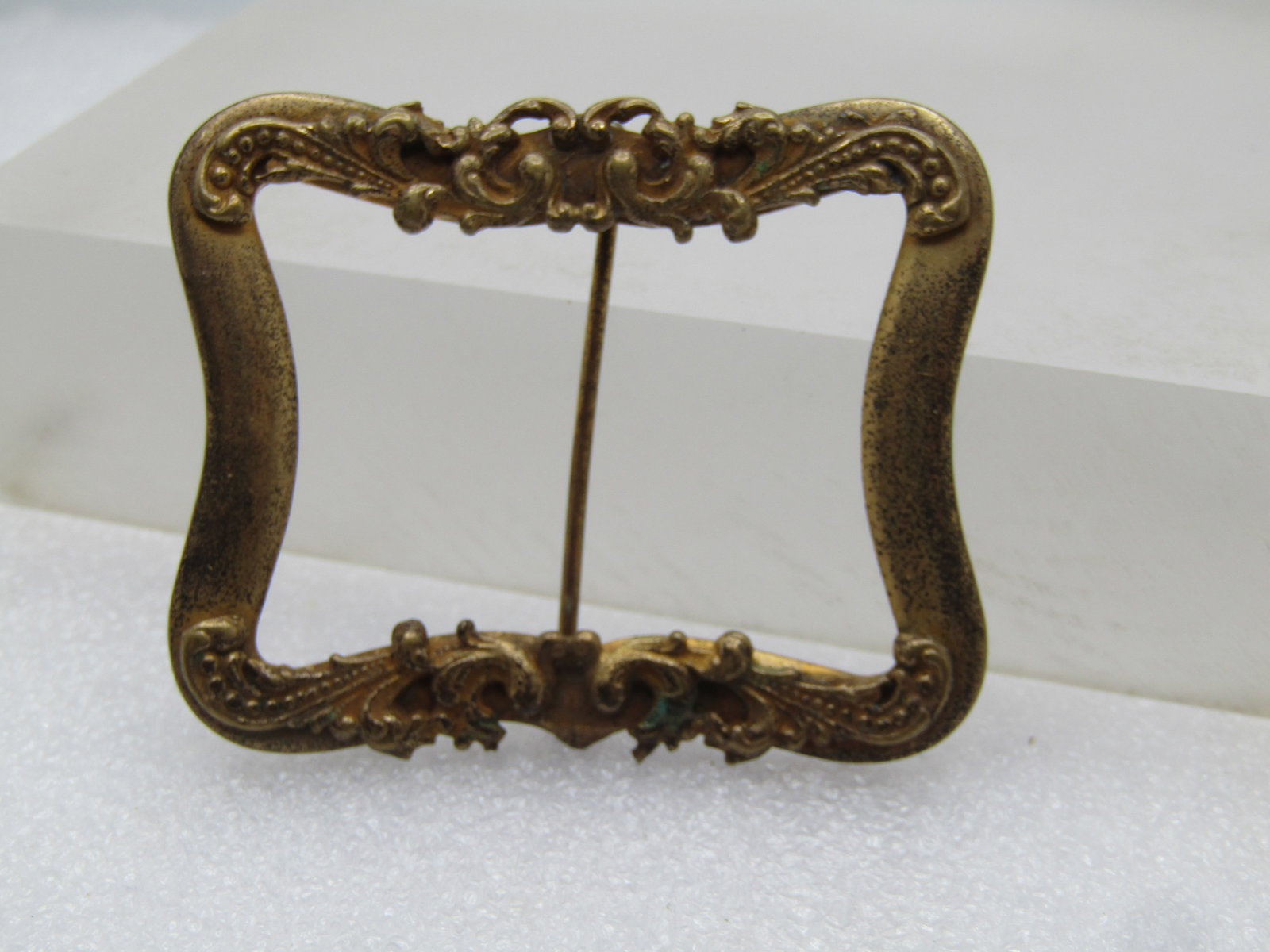 Antique Framed Repousse Scrolled Brooch, 1800's- 1920's, C-Clasp - 4