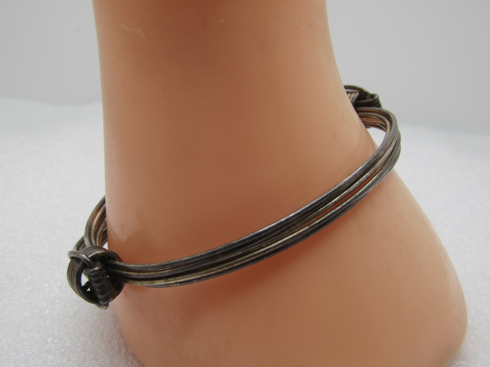 Vintage Sterling Six Strand Slide Knot Bracelet, Unisex 6.75"-8.75", 1970's and After - 3