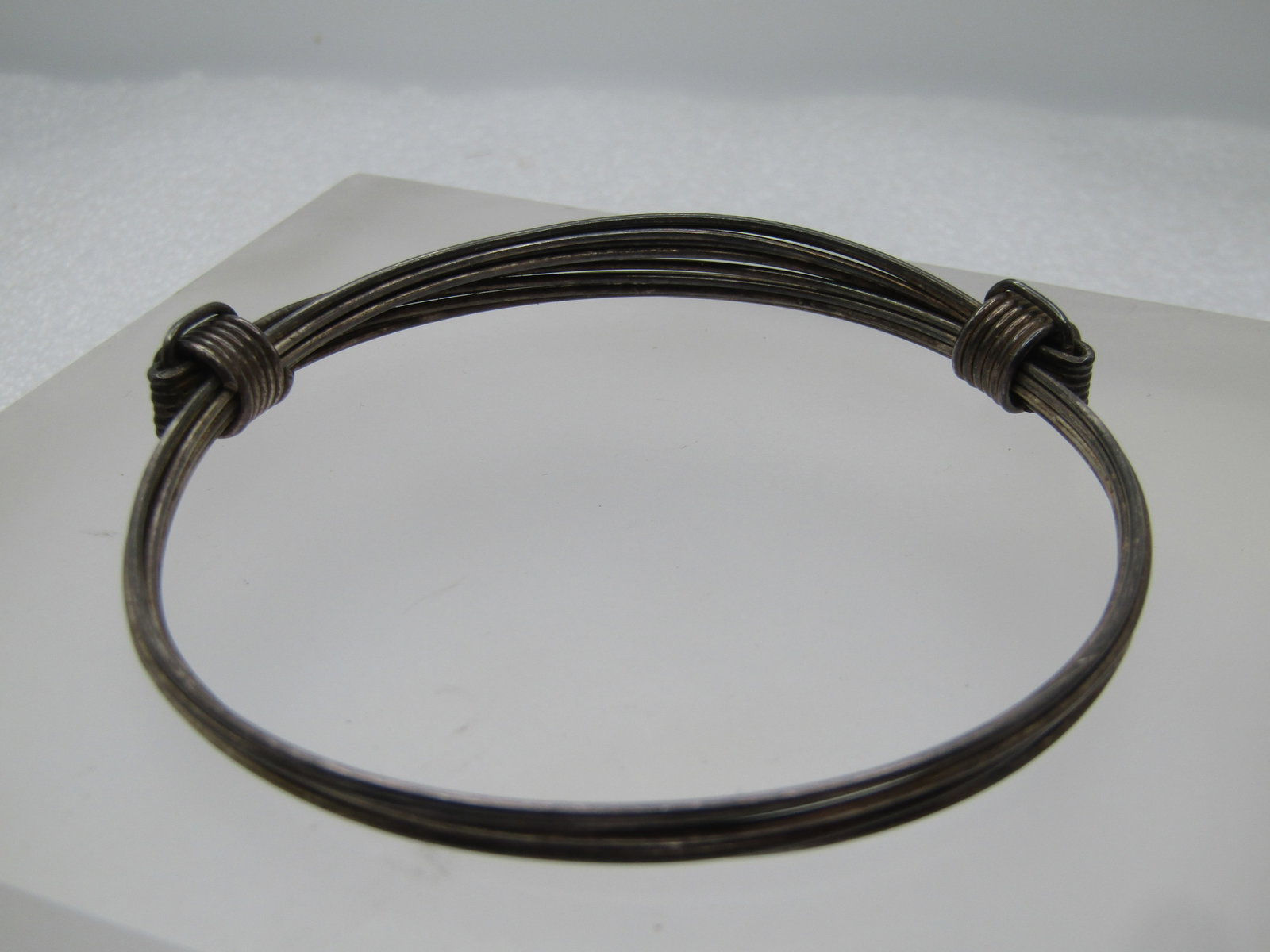 Vintage Sterling Six Strand Slide Knot Bracelet, Unisex 6.75"-8.75", 1970's and After - 4