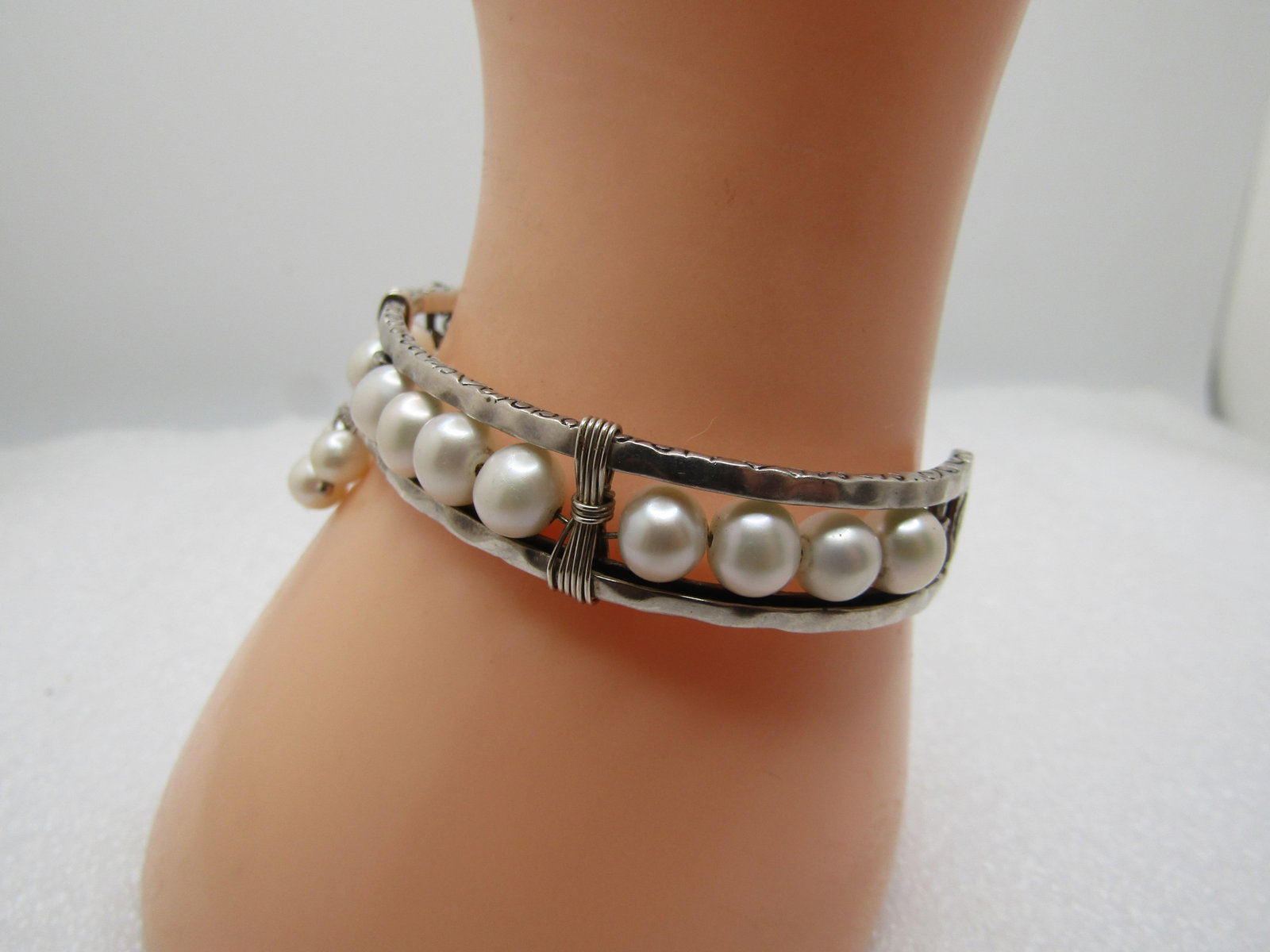 Vintage Silpada Pearls of Wisdon Cuff Bracelet, 6.75", 1990's - 2