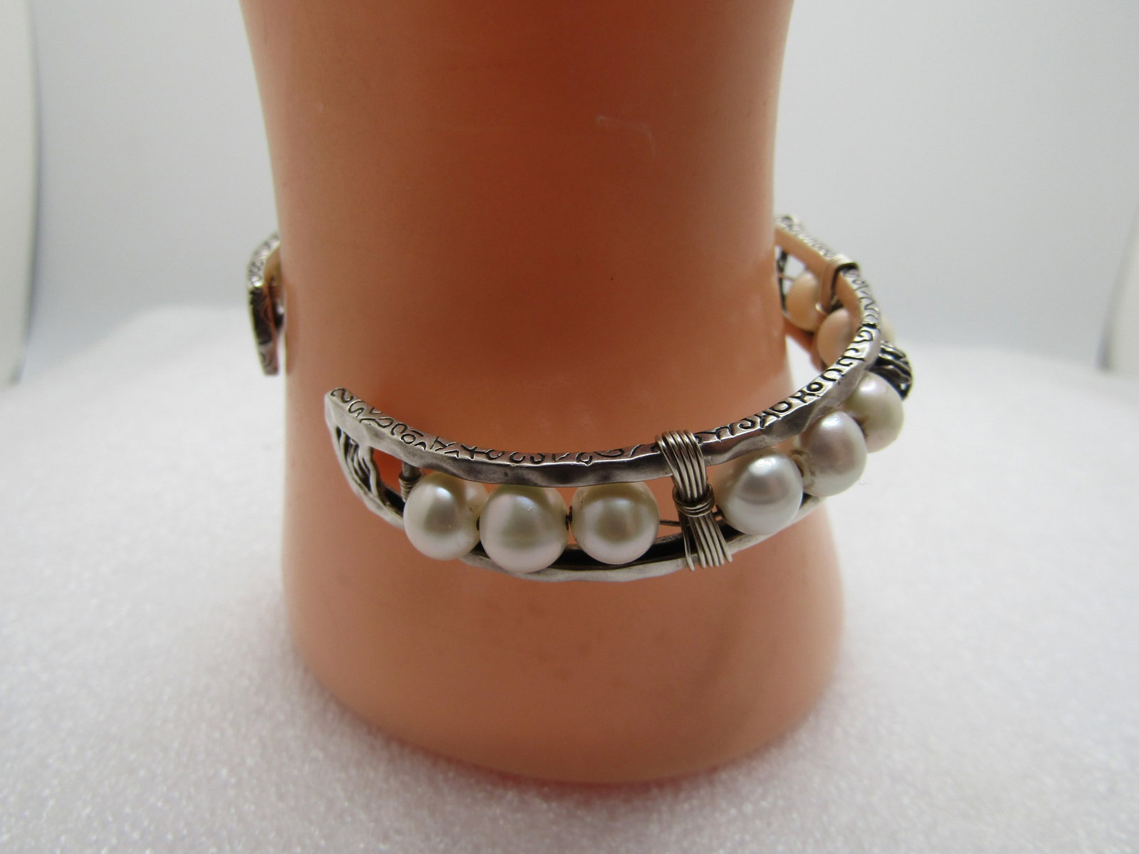 Vintage Silpada Pearls of Wisdon Cuff Bracelet, 6.75", 1990's - 3