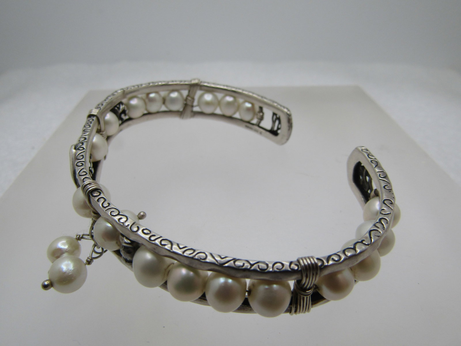 Vintage Silpada Pearls of Wisdon Cuff Bracelet, 6.75", 1990's - 4
