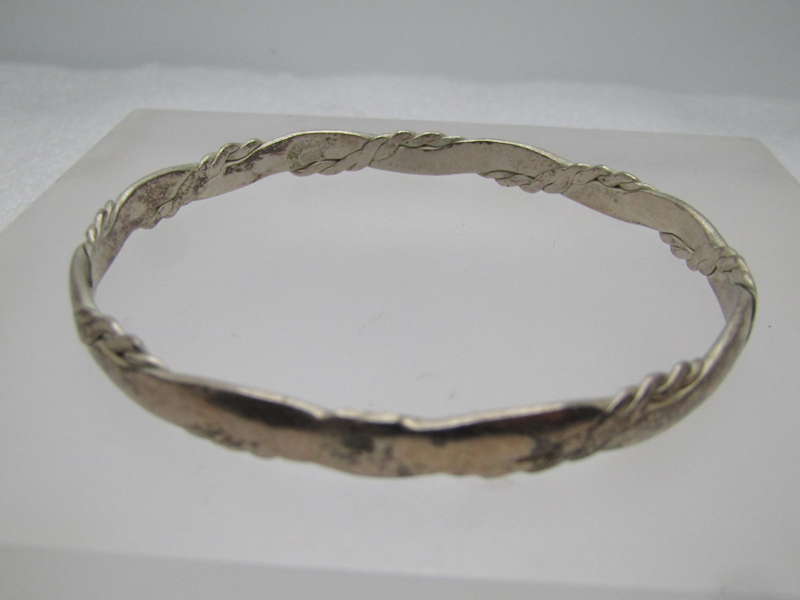 Vintage 8" Cuff Bracelet, Mexico, Alpaca Silver, 1970's - 4
