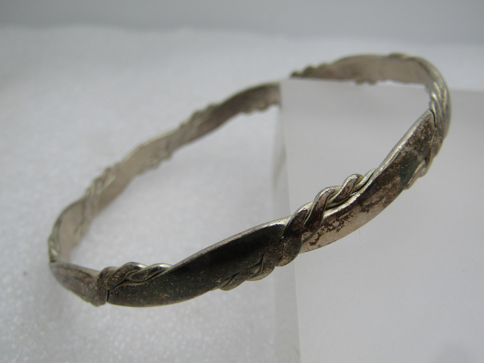 Vintage 8" Cuff Bracelet, Mexico, Alpaca Silver, 1970's - 5