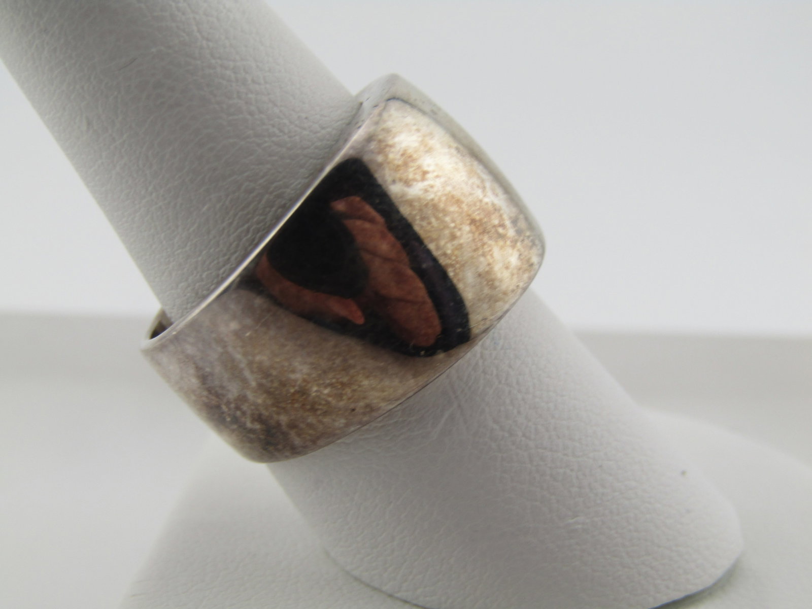 Vintage Sterling Wide Band Ring, Sz. 9, Unisex, 14mm, 1990's-2000's - 3
