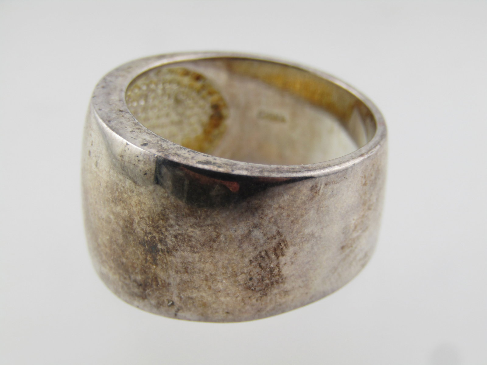 Vintage Sterling Wide Band Ring, Sz. 9, Unisex, 14mm, 1990's-2000's - 5