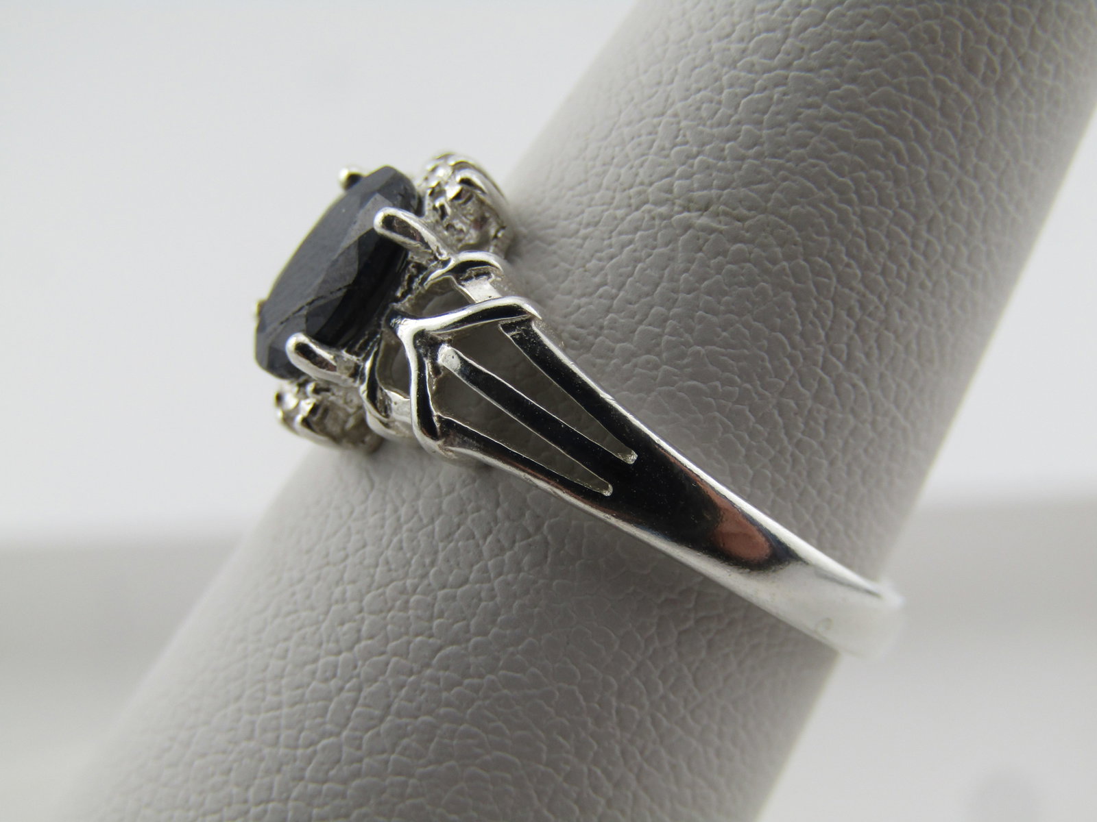 Sterling Sapphire Ring, Sz. 7.5, Signed N.V., 2000's - 2