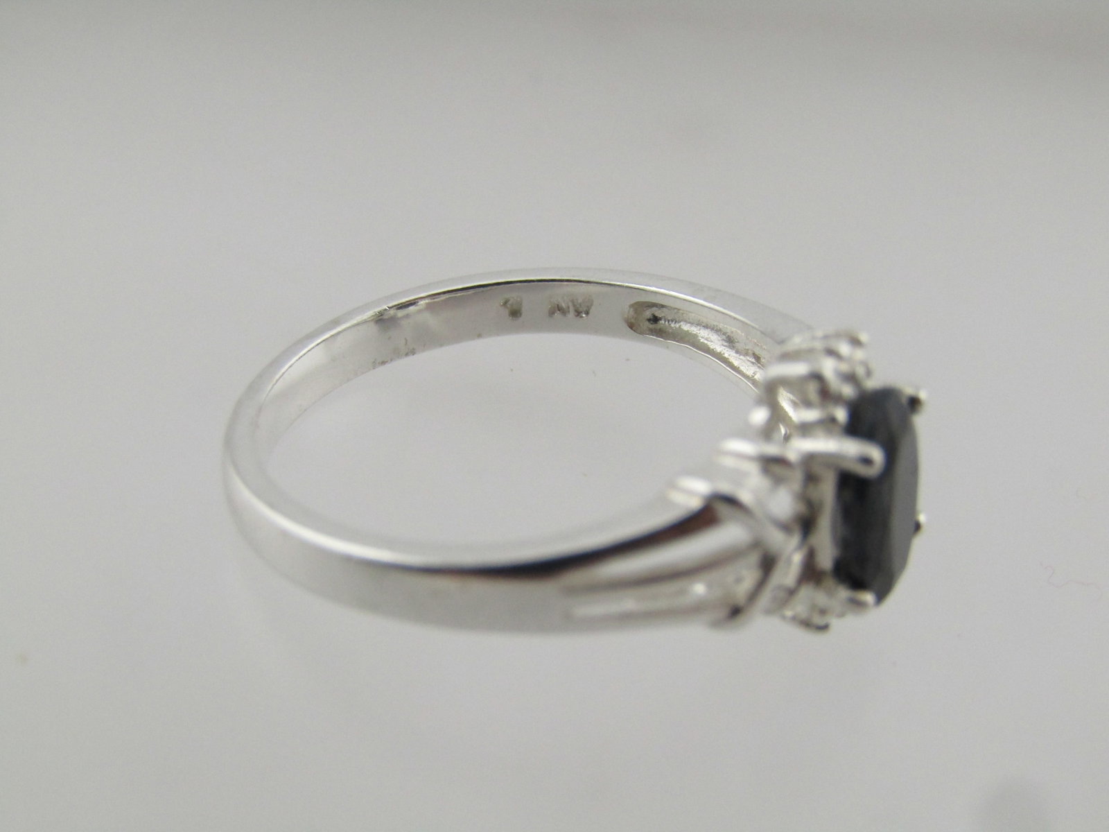 Sterling Sapphire Ring, Sz. 7.5, Signed N.V., 2000's - 6