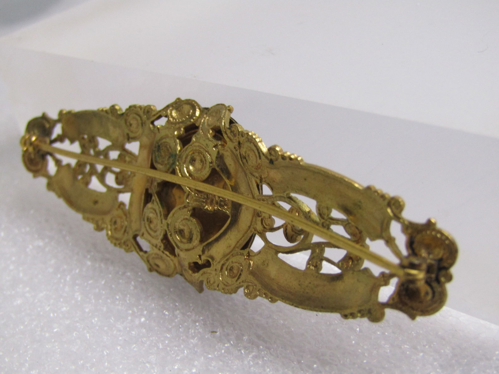 Vintage Filigree Guilloche Rose Brooch, 1930's-1940's - 4