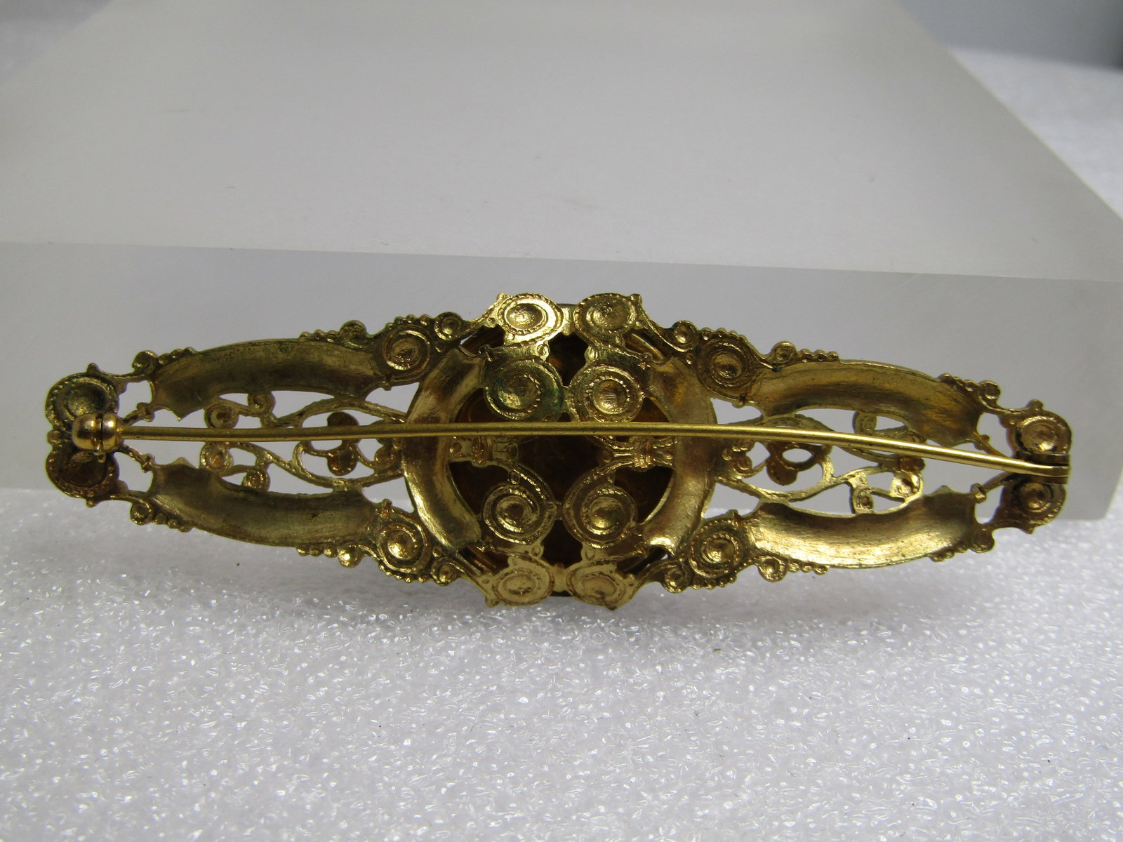Vintage Filigree Guilloche Rose Brooch, 1930's-1940's - 5