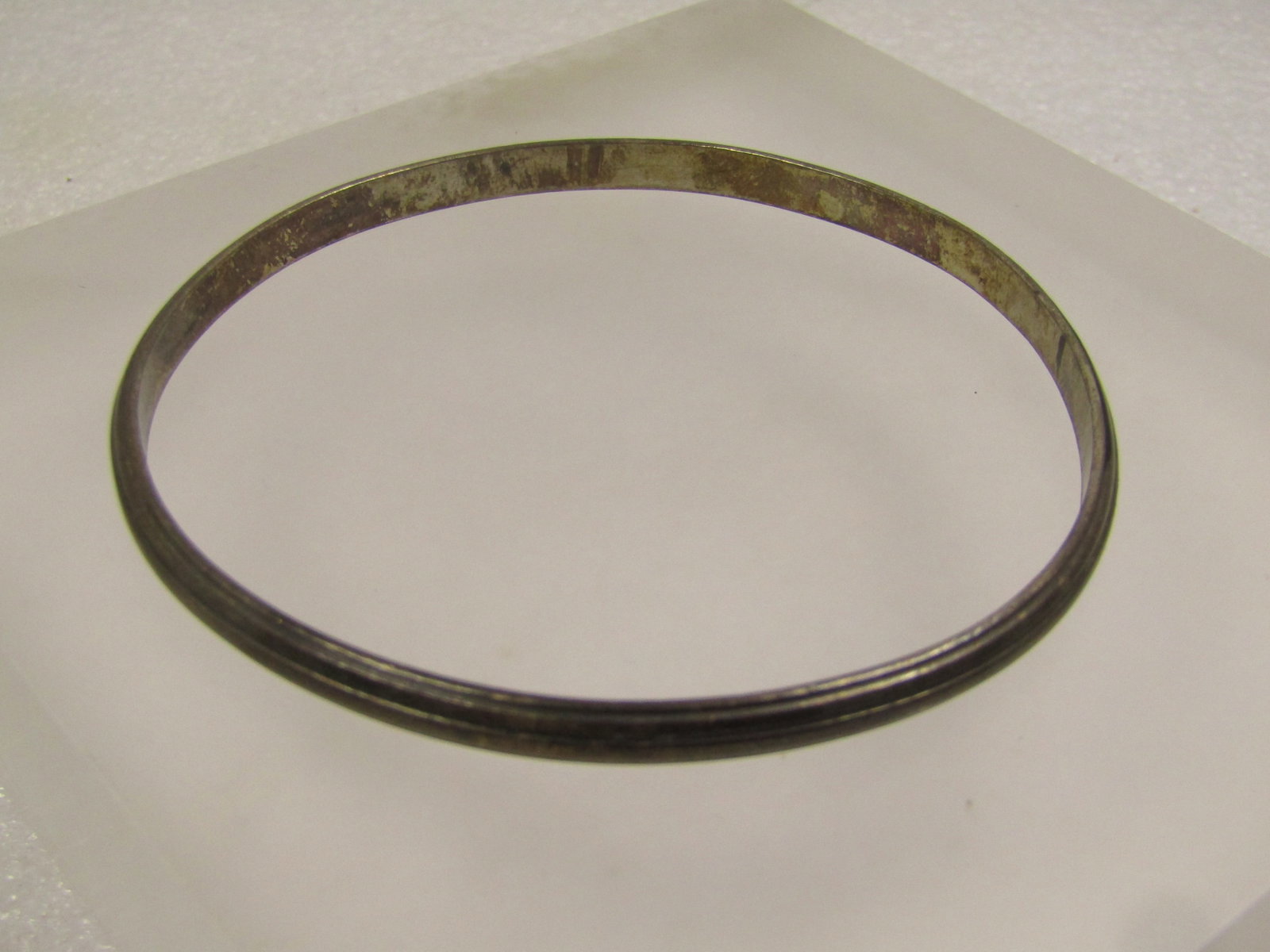 Vintage Sterling Bangle Bracelet, Handwrought, 7.75", 1950's-1970's , Signed - 3
