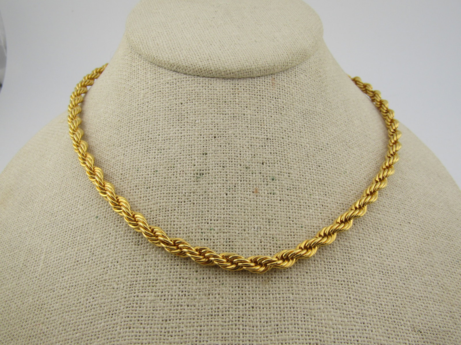 Gold Plated 5mm Twisted Rope Necklace, 20", 1980's-1990's - 2