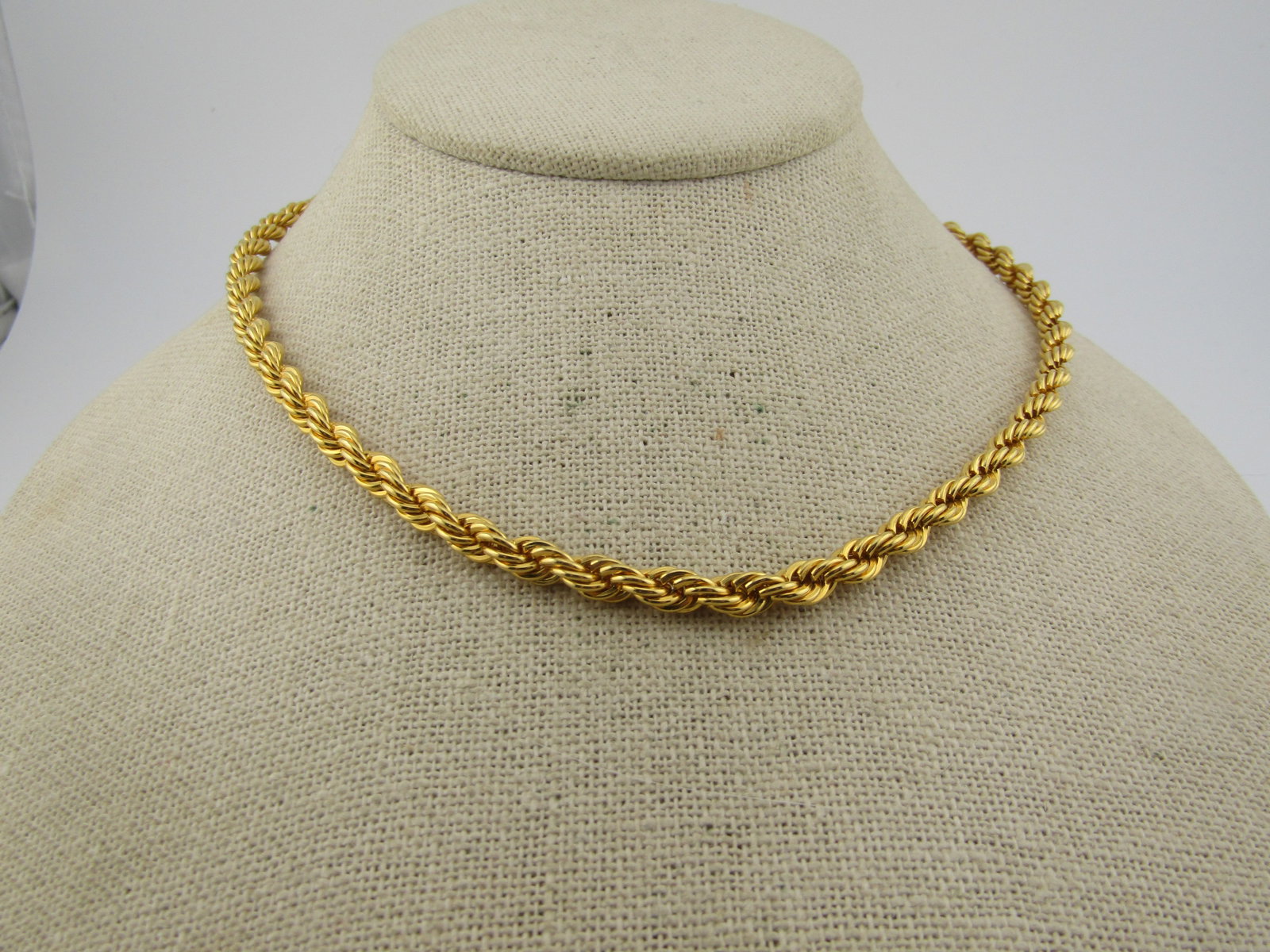 Gold Plated 5mm Twisted Rope Necklace, 20", 1980's-1990's - 3
