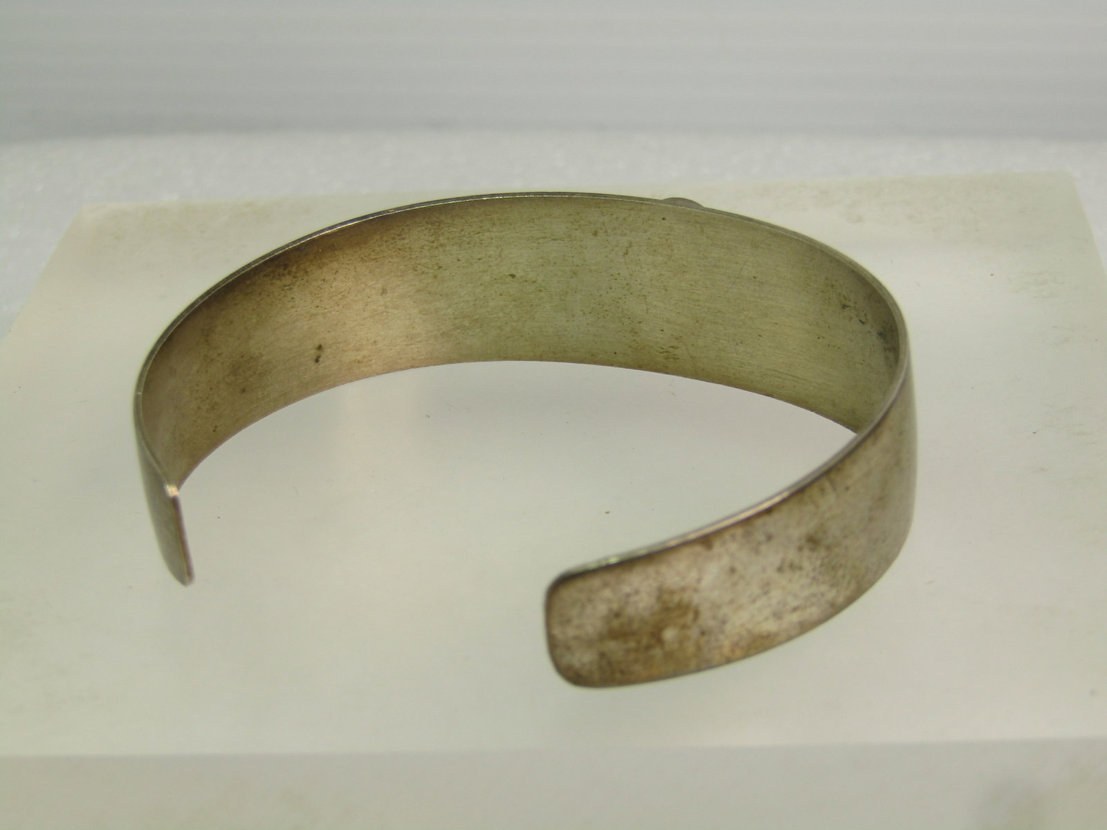 Vintage Sterling Danecraft Cuff Bracelet, Larimar Like Stone, 7", 1960's-1980's - 3