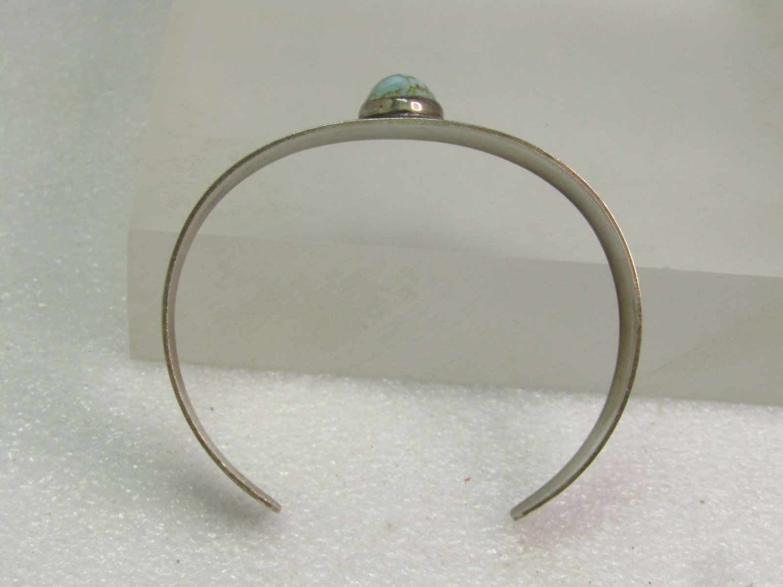 Vintage Sterling Danecraft Cuff Bracelet, Larimar Like Stone, 7", 1960's-1980's - 4