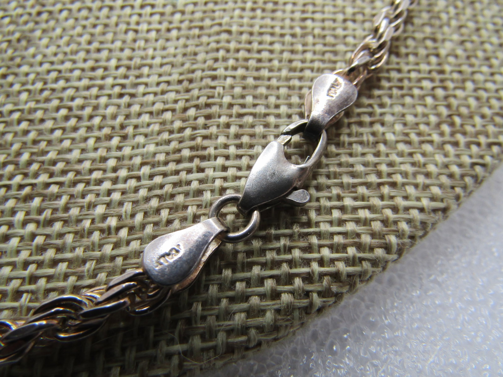Vintage Sterling Silver Rope Chain Necklace, 19", 3.5mm, Unisex, 1980's, 1990's. - 4