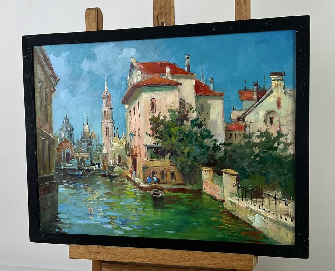 Oil painting City on the River on a Clear Day Yuriy Suprunchuk - 2