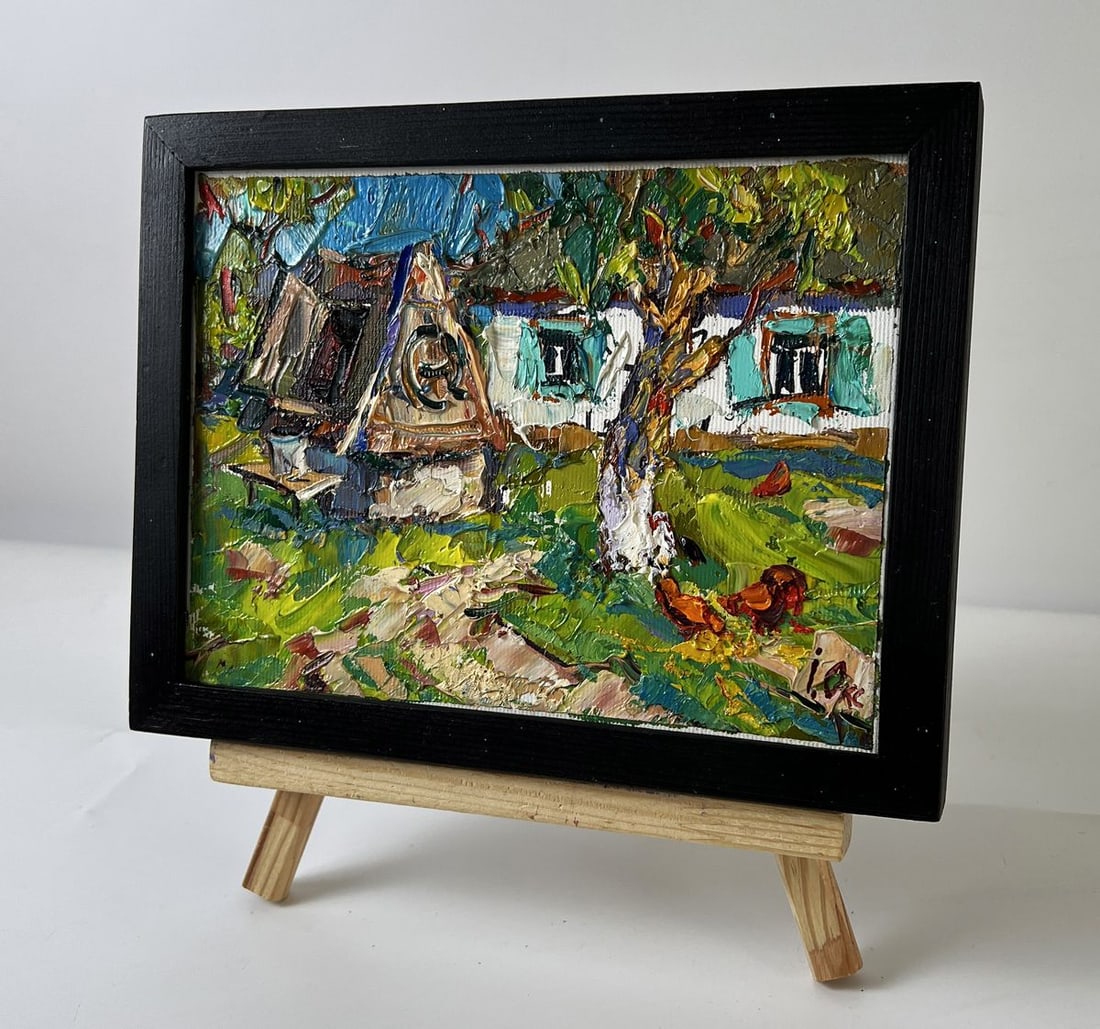 Oil painting In the Yard on a Sunny Summer Day Oksana Ivanyuk - 2