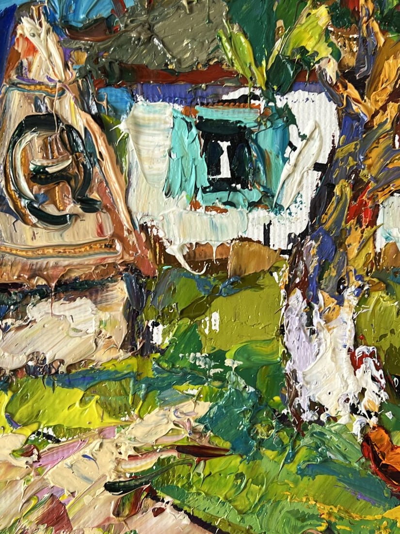 Oil painting In the Yard on a Sunny Summer Day Oksana Ivanyuk - 7