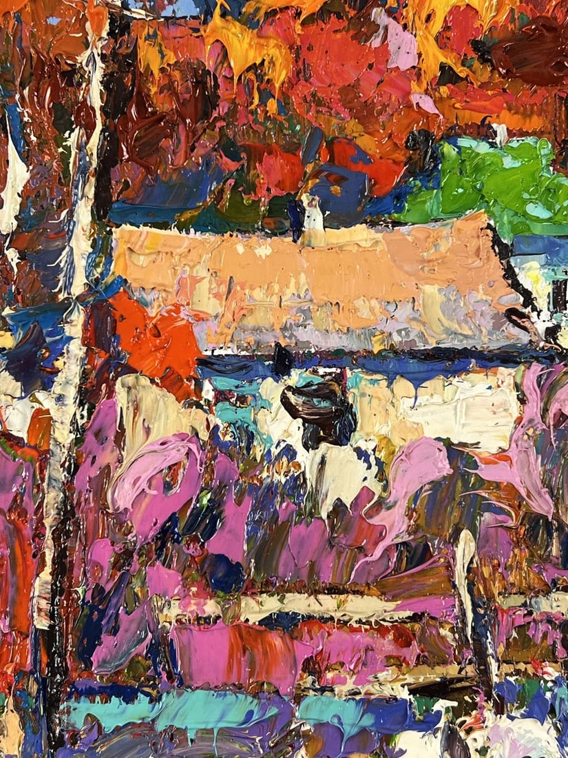 Oil painting A Warm Day Among the Houses Oksana Ivanyuk - 4