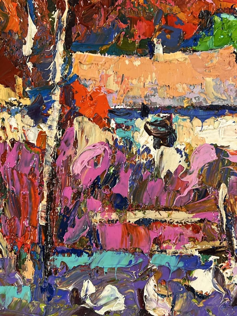Oil painting A Warm Day Among the Houses Oksana Ivanyuk - 5