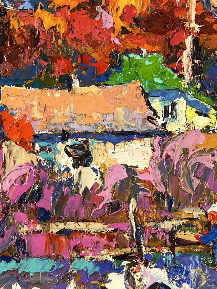 Oil painting A Warm Day Among the Houses Oksana Ivanyuk - 6