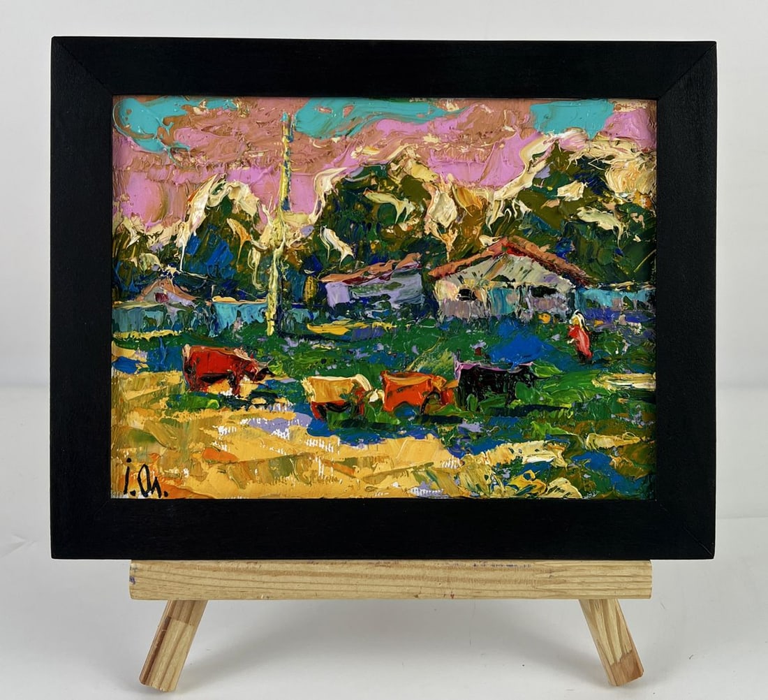 Oil painting Cows Go Home After Grazing Oleksiy Ivanyuk: Title : Oil painting Cows Go Home After Grazing Oleksiy Ivanyuk Description: No.AAA6636*** ABOUT THIS PAINTING **** TITLE: "Cows Go Home After Grazing"* ARTISTS: Oleksiy Ivanyuk* SIZE: 15x20 cm/5.90x7